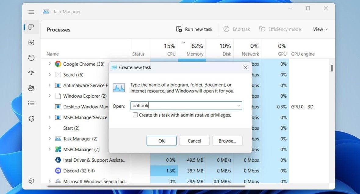 Open Apps and Programs Using Windows Task Manager