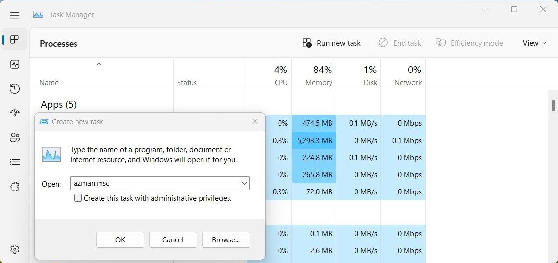Open the Authorization Manager Using Task Manager