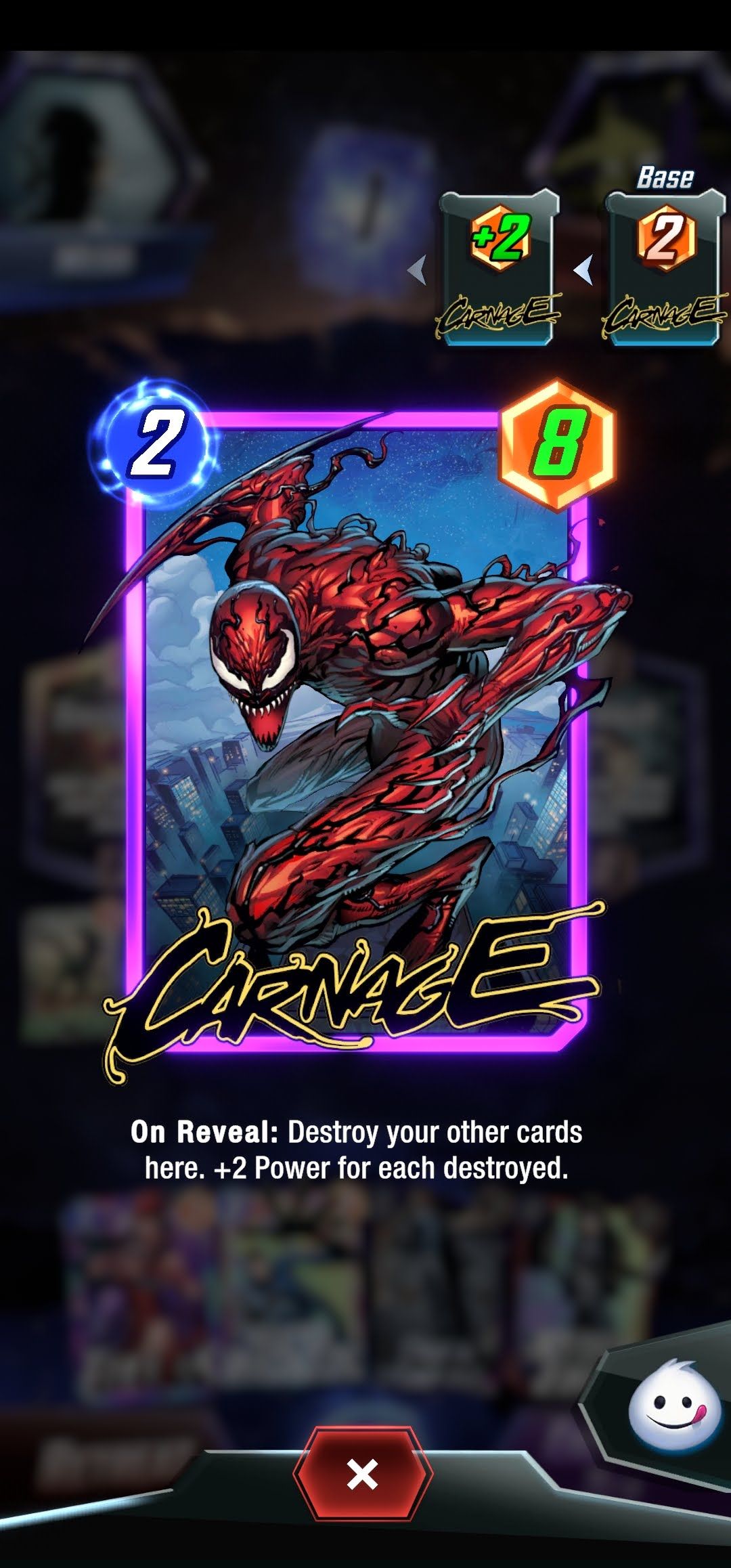 opponent card details carnage