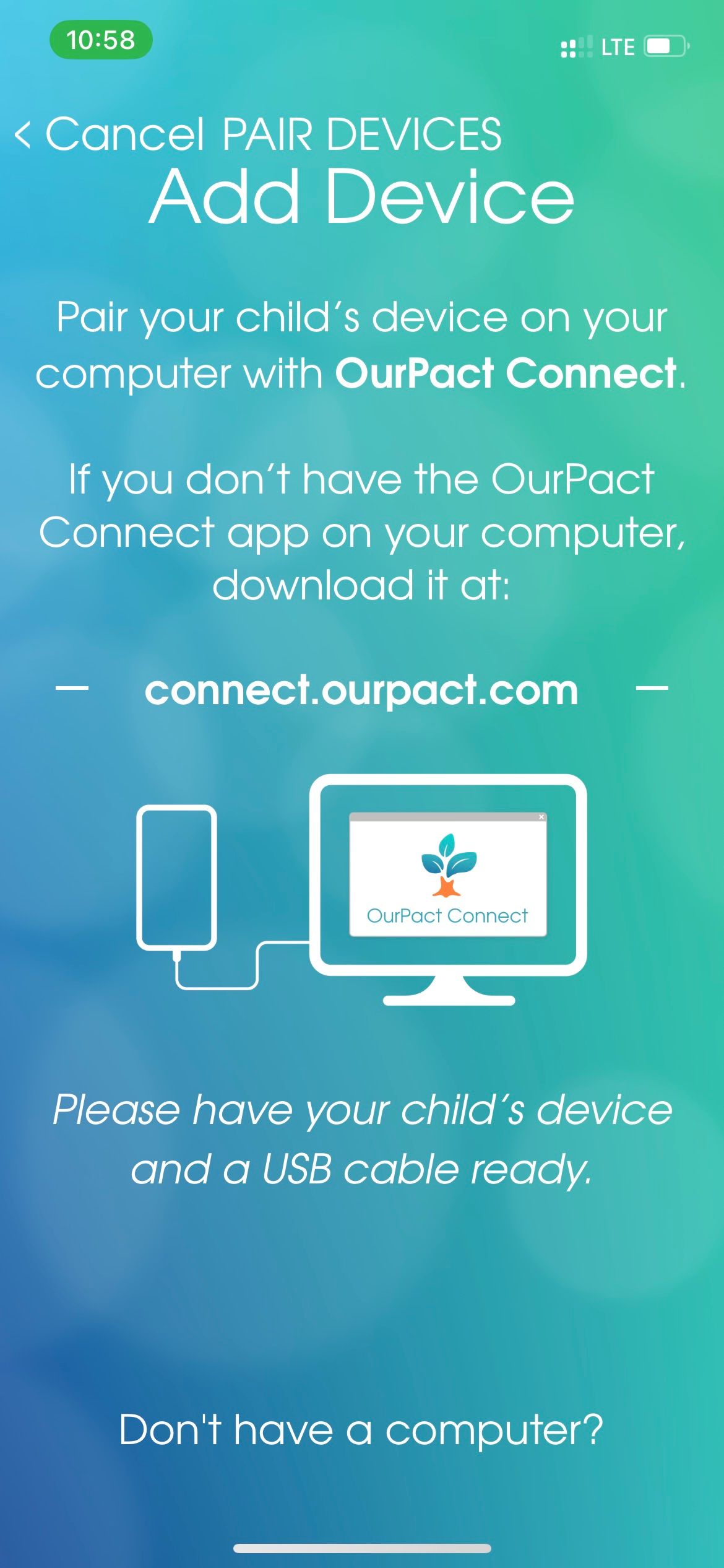 OurPact instructions for adding non-ios device