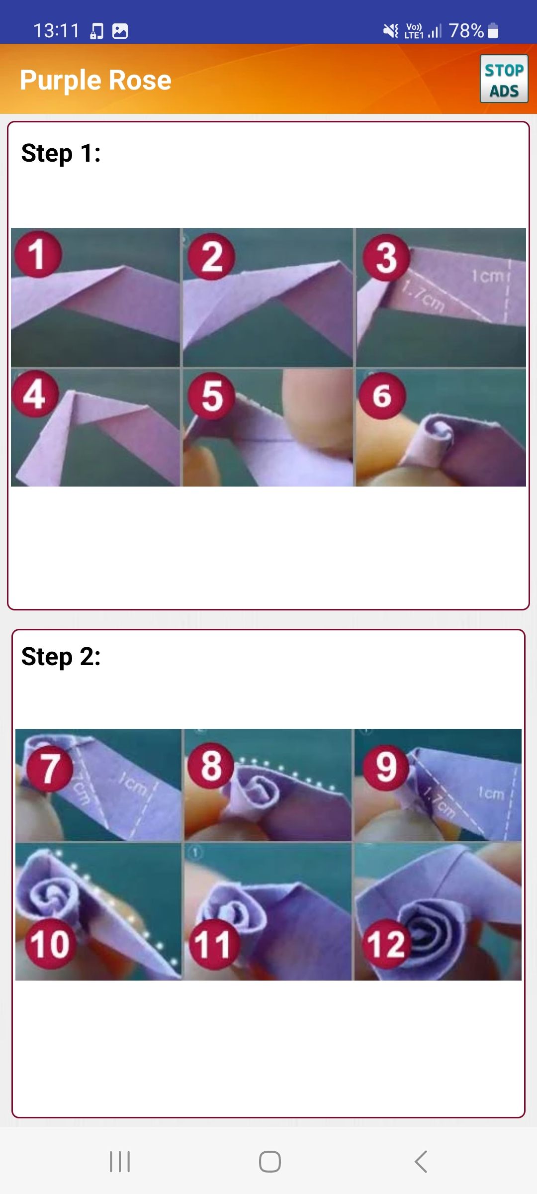 Paper Rose origami instructions