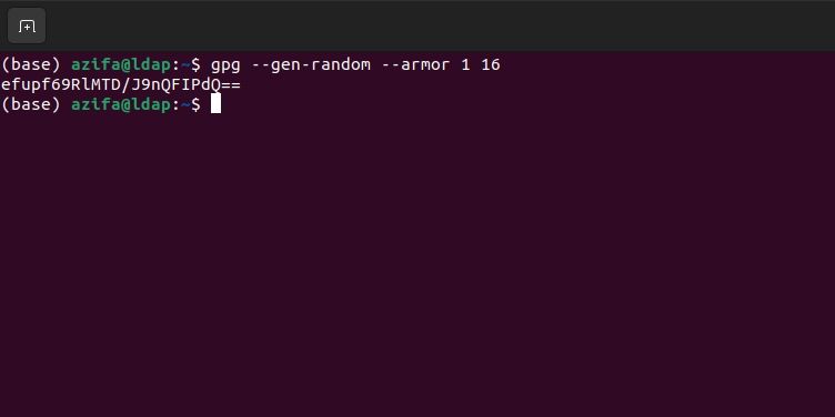 password generated using gpg displayed on ubuntu terminal