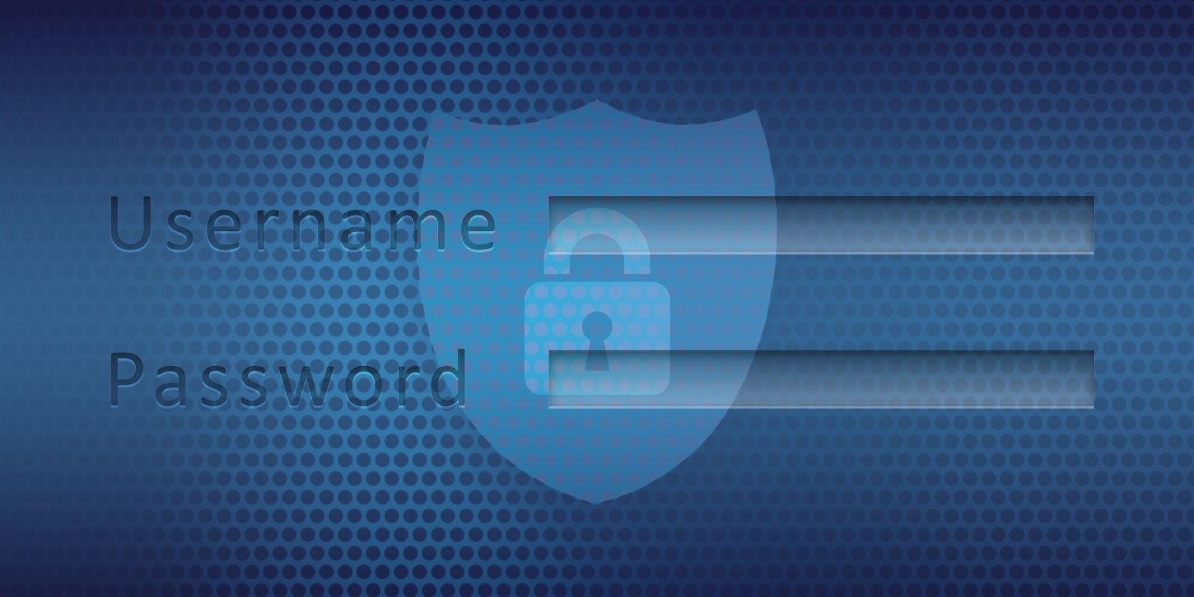 Image of Sign-in Screen and Shield on Blue Dotted Background 