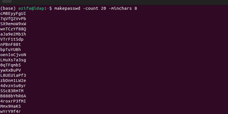 passwords generated using makepasswd displayed on ubuntu_