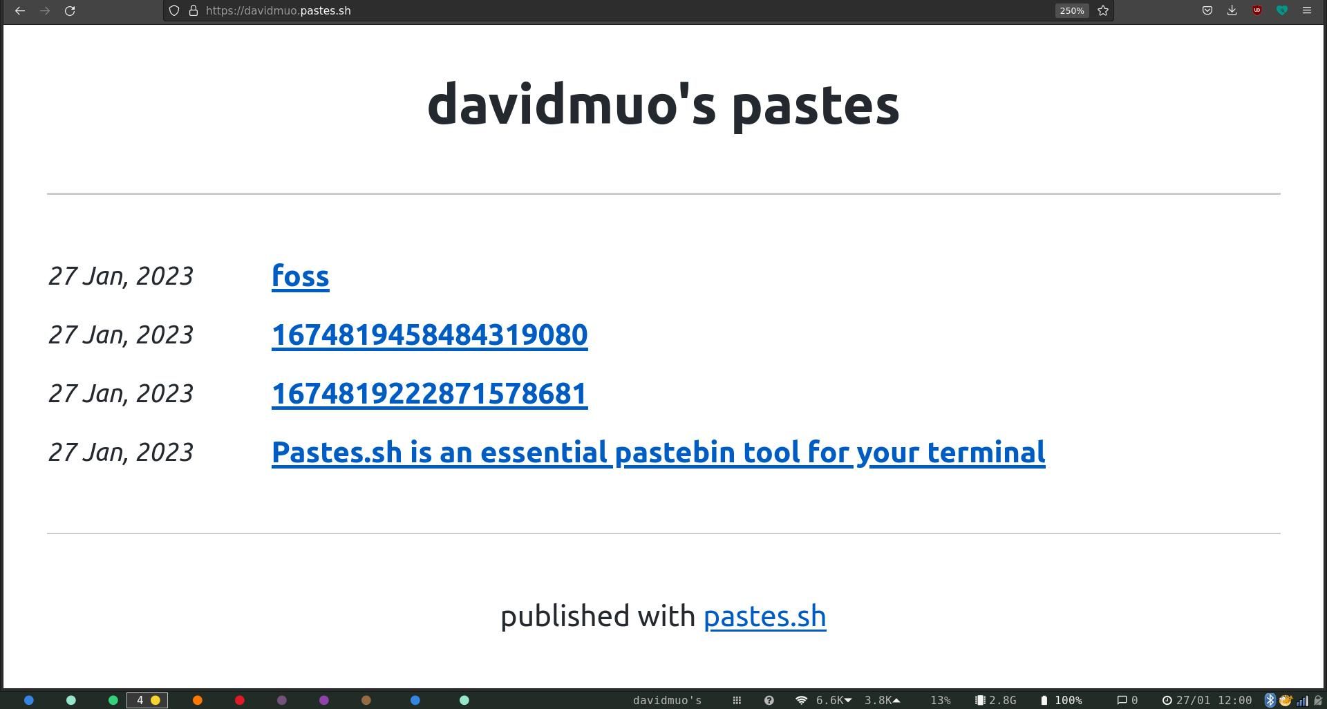 pastes archive in firefox