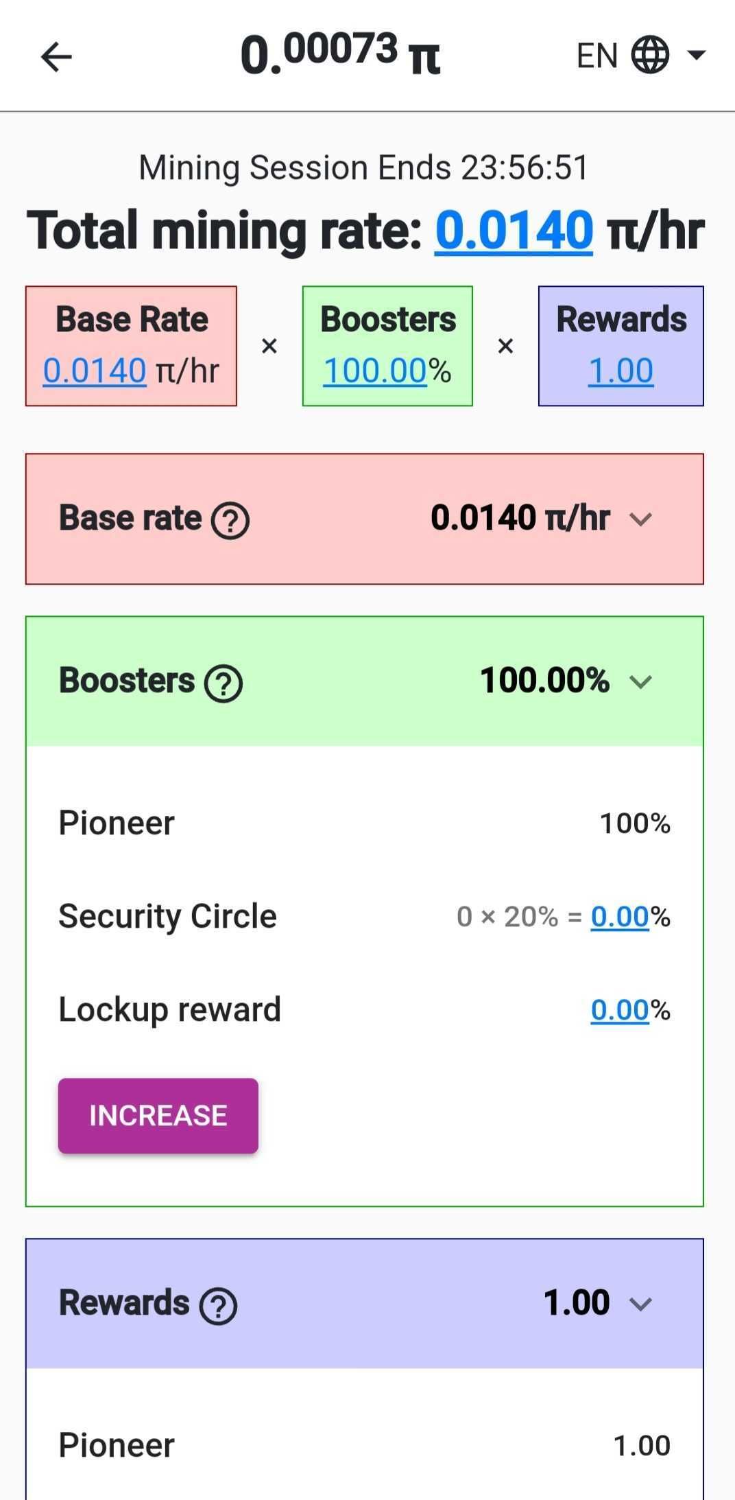 pi network app mining page screenshot