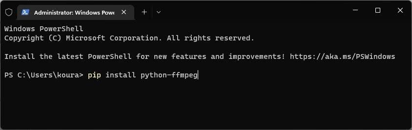 pip install python ffmpeg