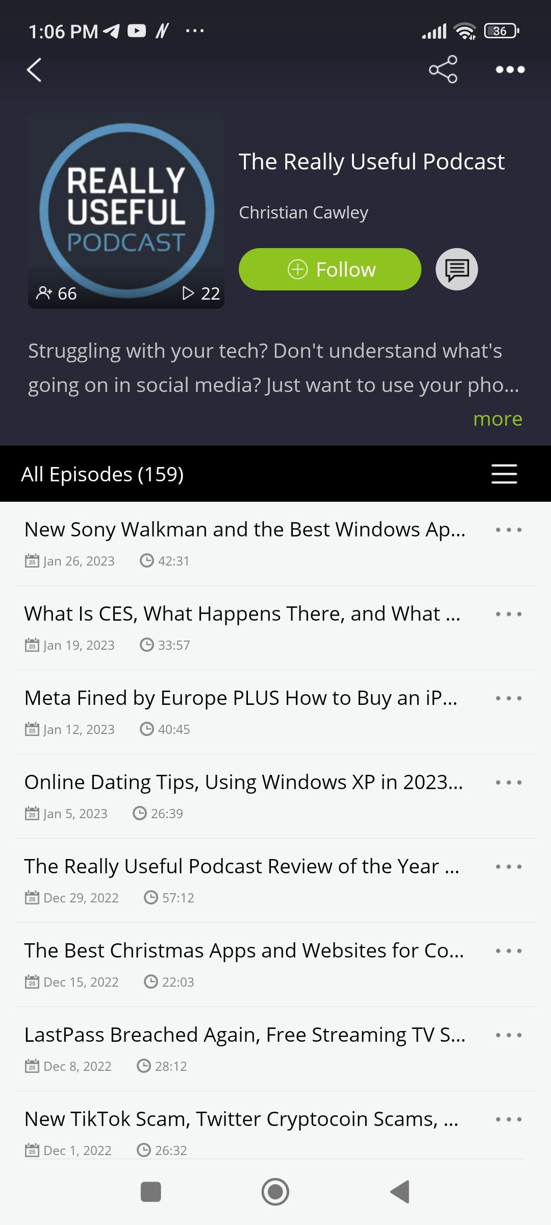 Podbean podcast pverview and episodes
