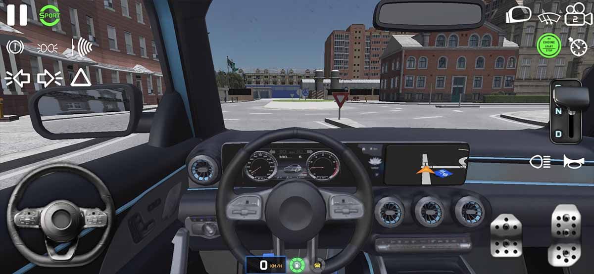 Interrieur de l'application Real Driving Sim