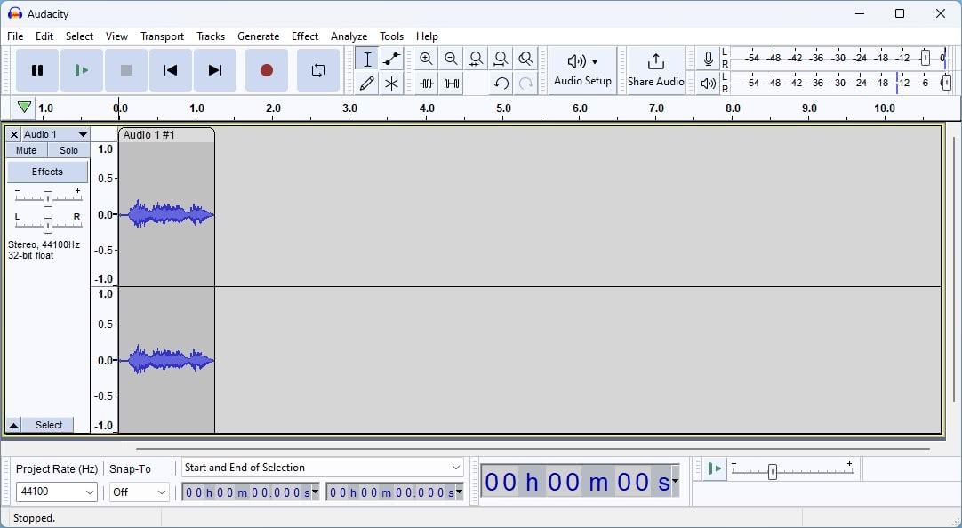 Recording voice with Audacity