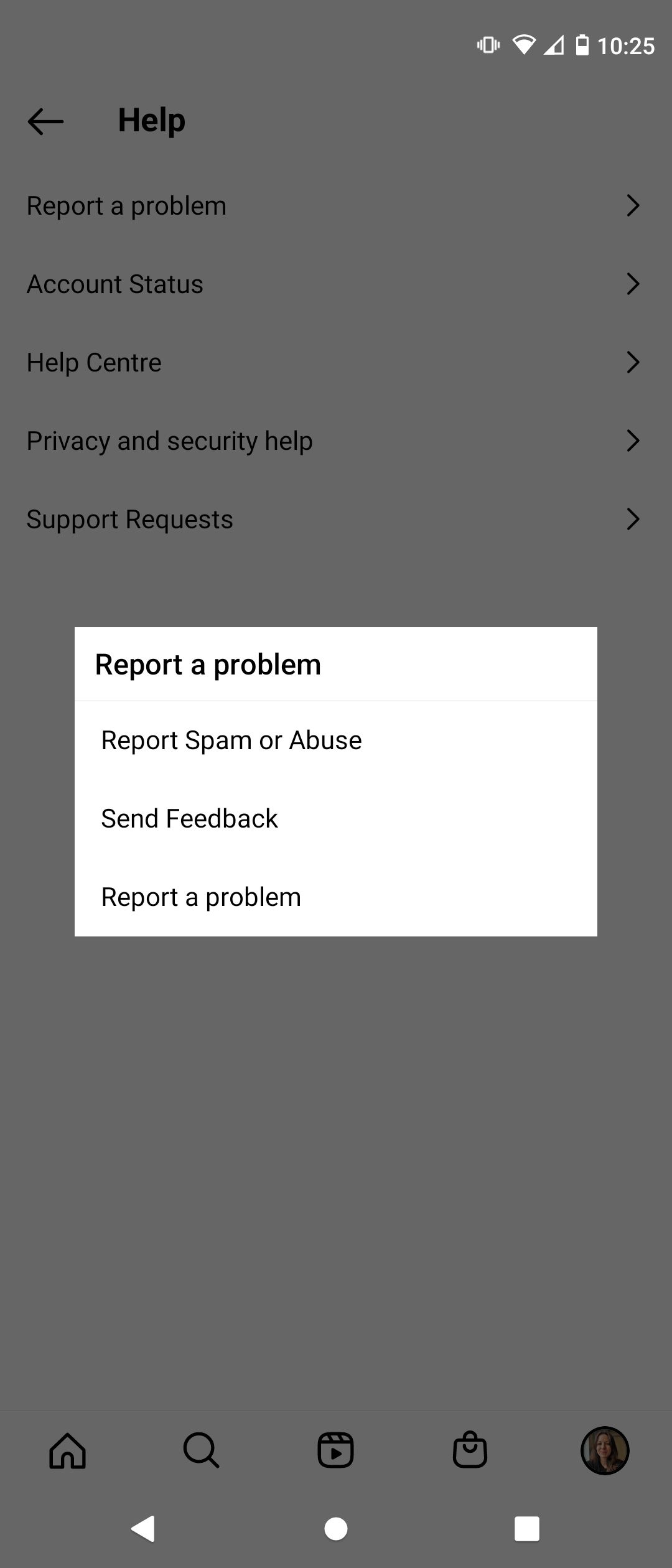 Signaler un problème avec l'application Instagram