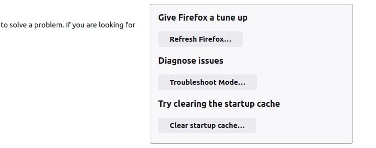 Reset Option in Firefox