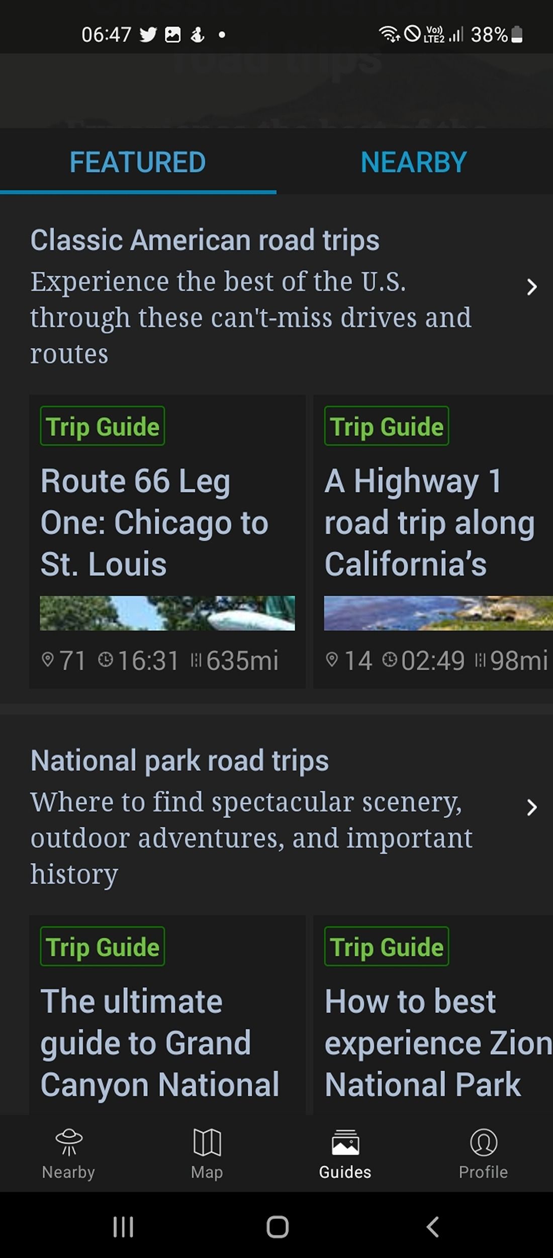 roadtrippers trip guides curated