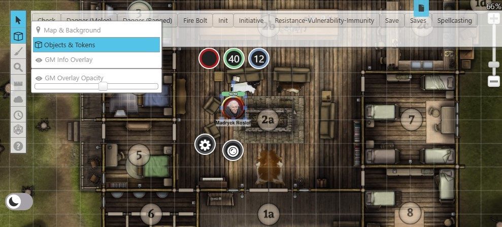 Using Game Markers on a Roll20 virtual map