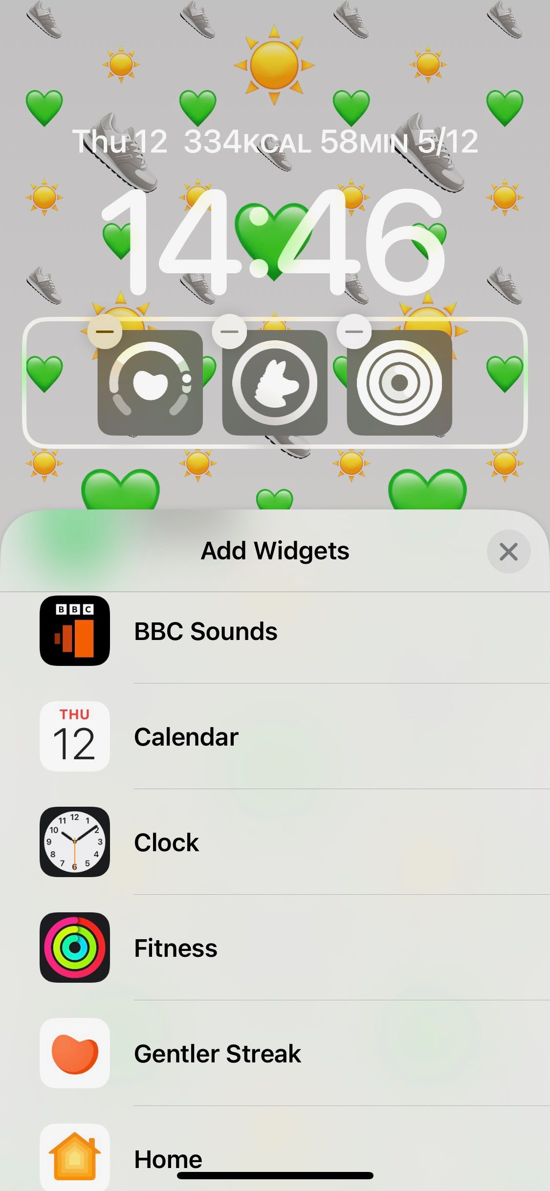 Capture d'écran du widget de l'écran de verrouillage de l'iPhone 3 Apple Fitness