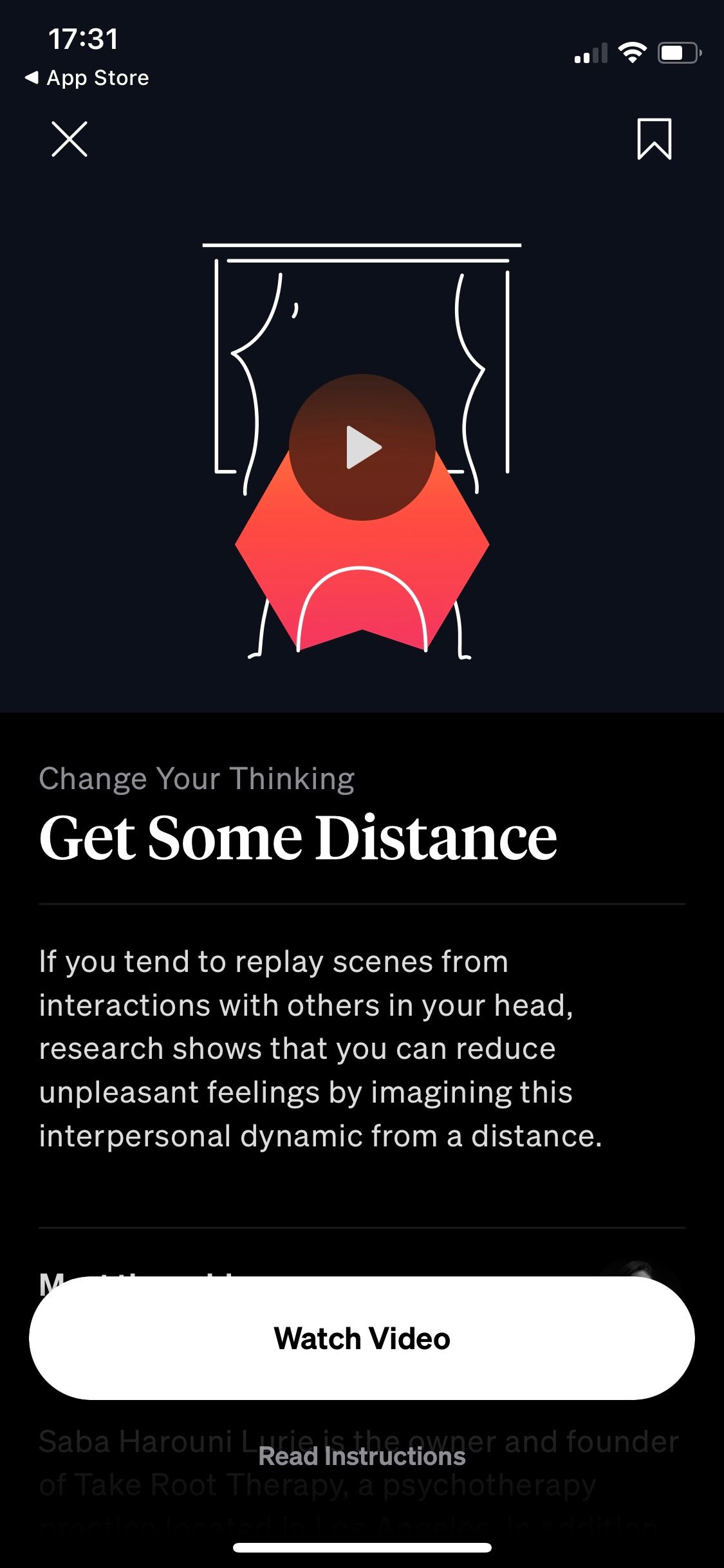 Screenshot of How We Feel app video guidance