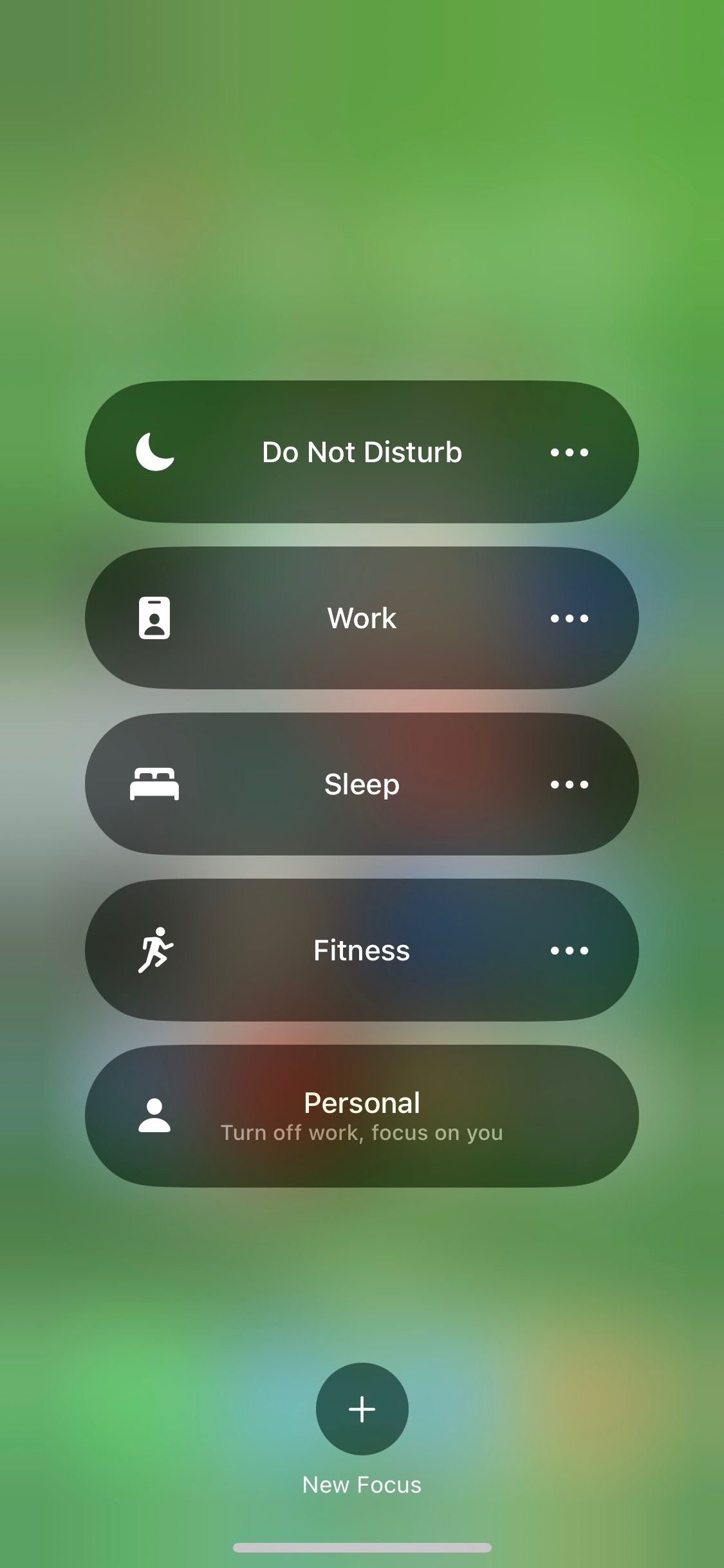 Capture d'écran de l'iPhone suggérant les modes de mise au point