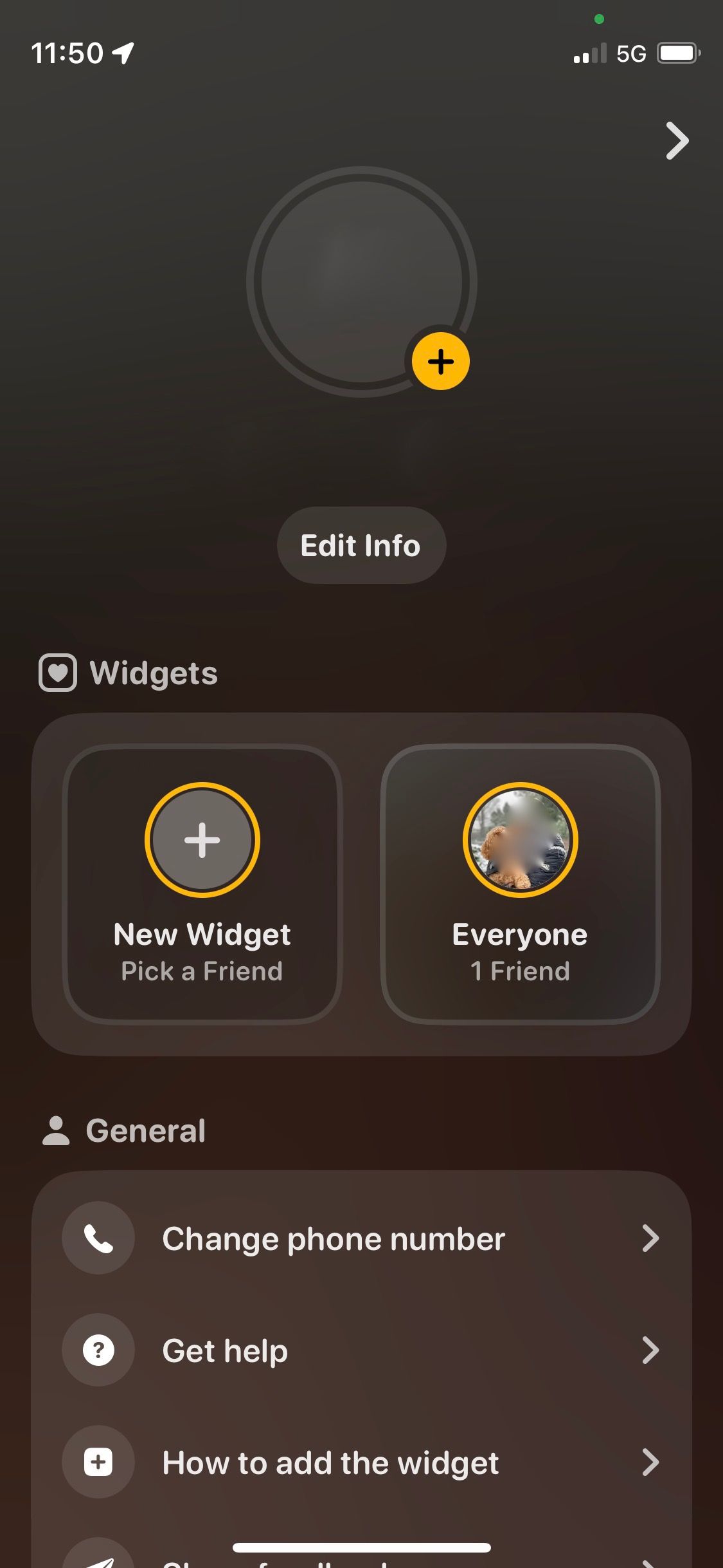 Screenshot of Locket Widget app