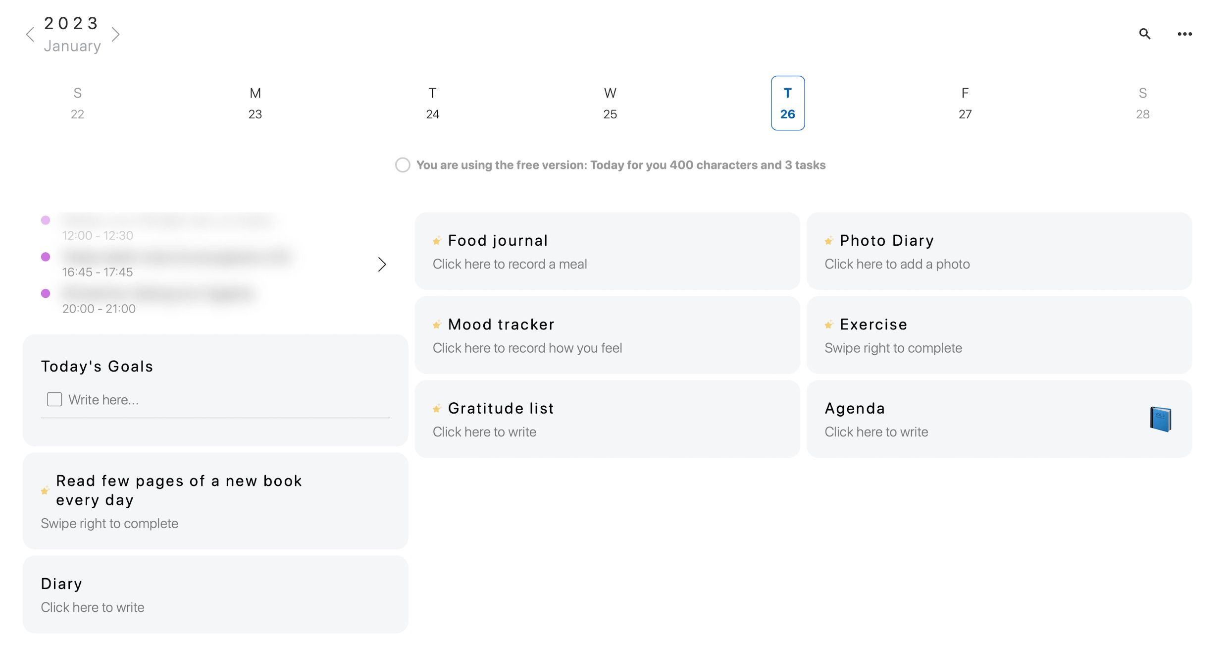 Screenshot of Moleskine Journey journaling app for Mac