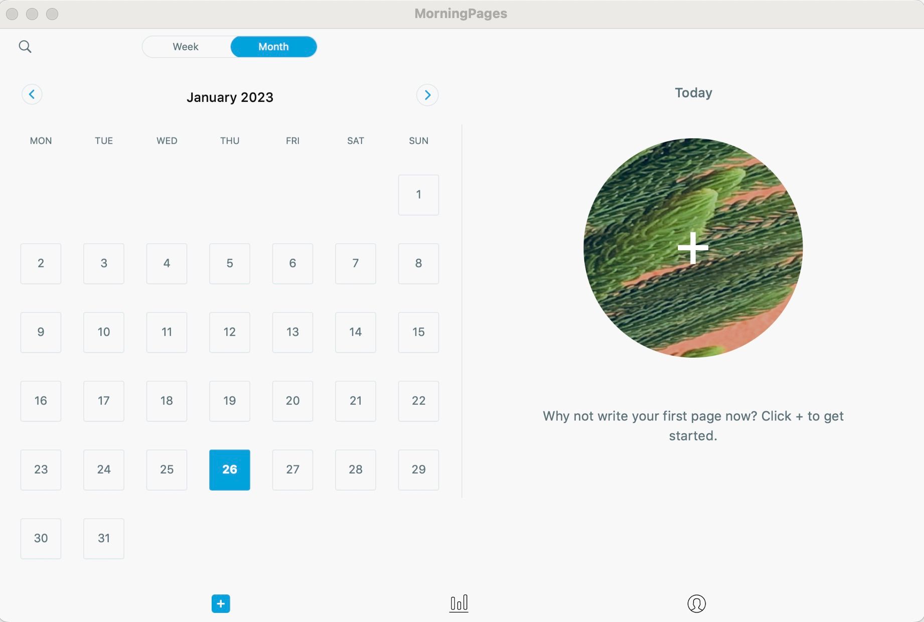 Screenshot of Morning Pages journaling app for Mac