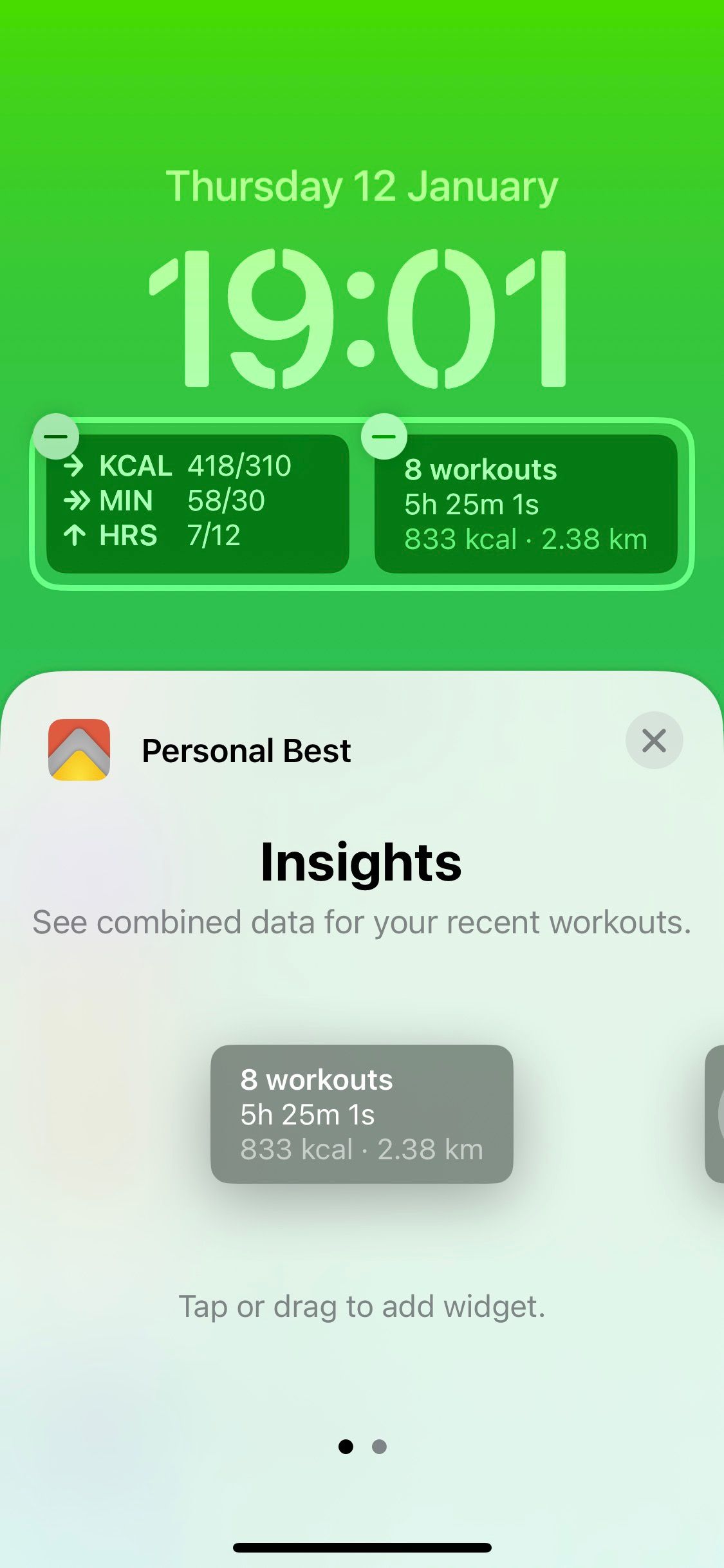 Screenshot of the best personal lock screen widget