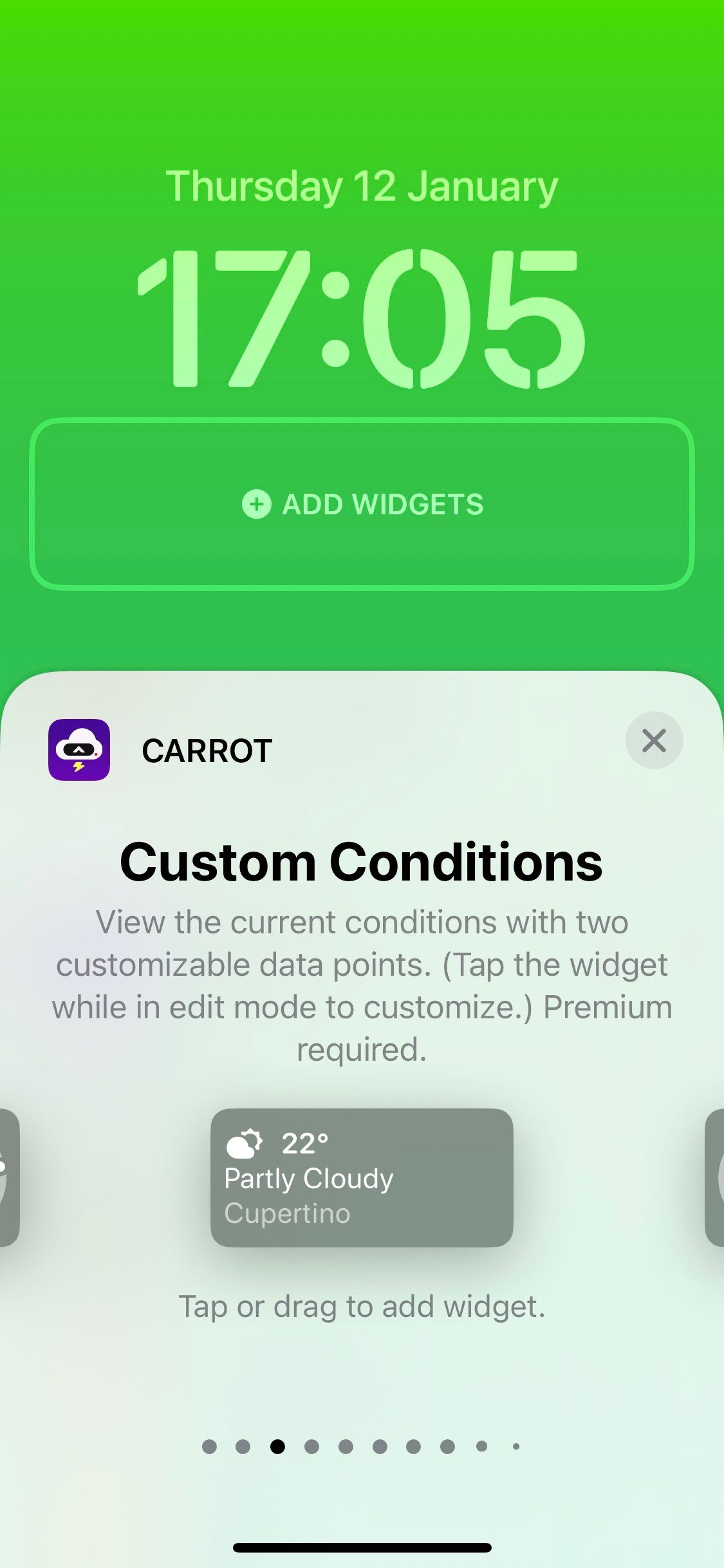 Screenshot of the rectangle lock screen widget for root