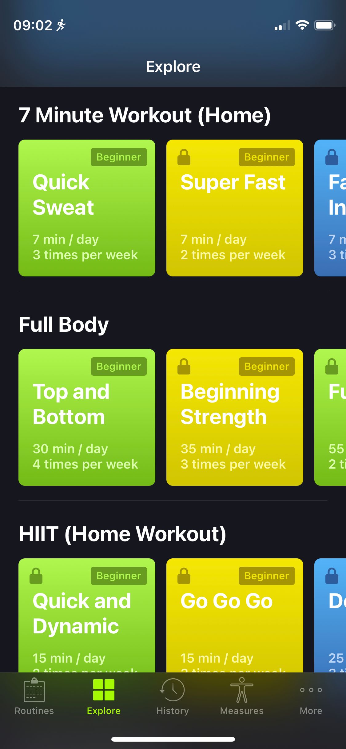 A screenshot of the Smart Gym iOS app