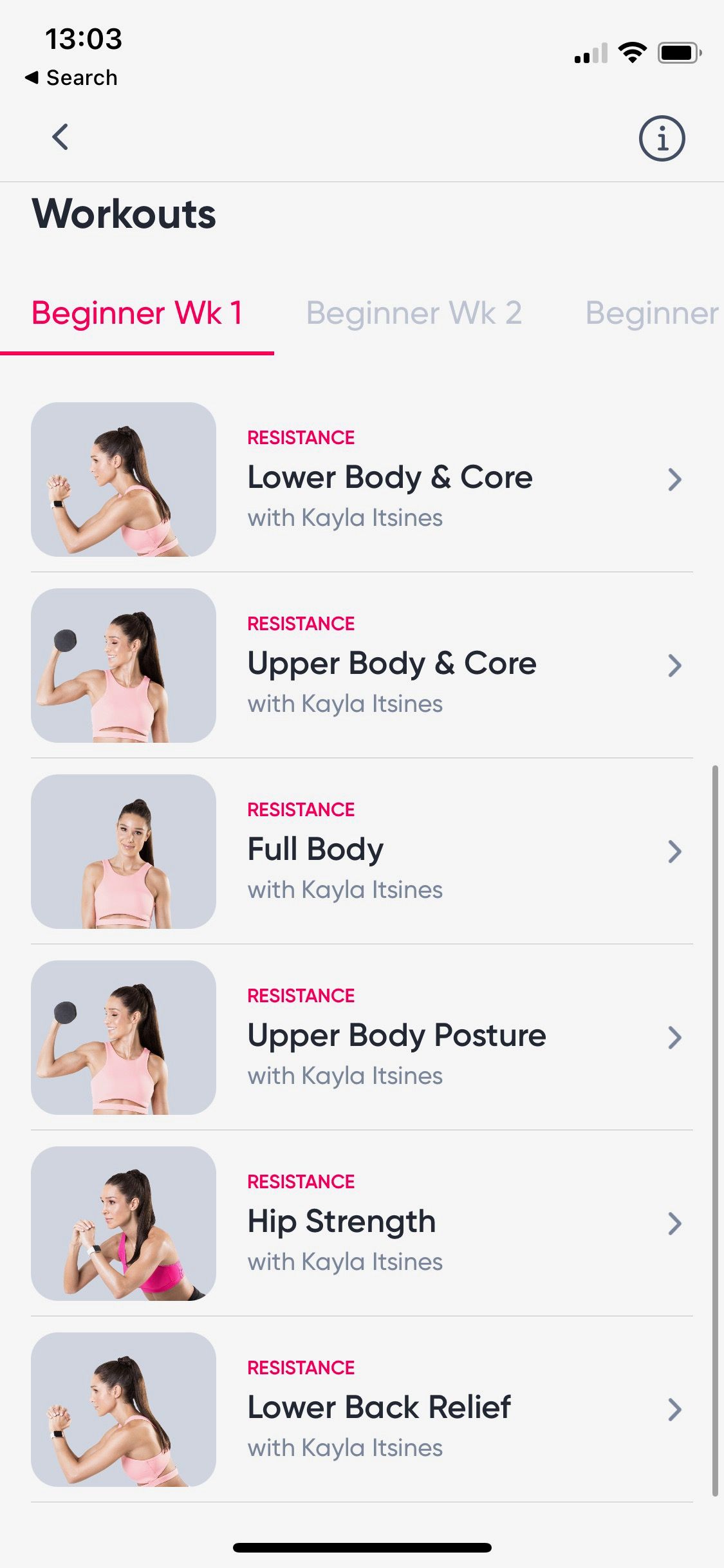 Screenshot of Sweat app showing pregnancy workout detail