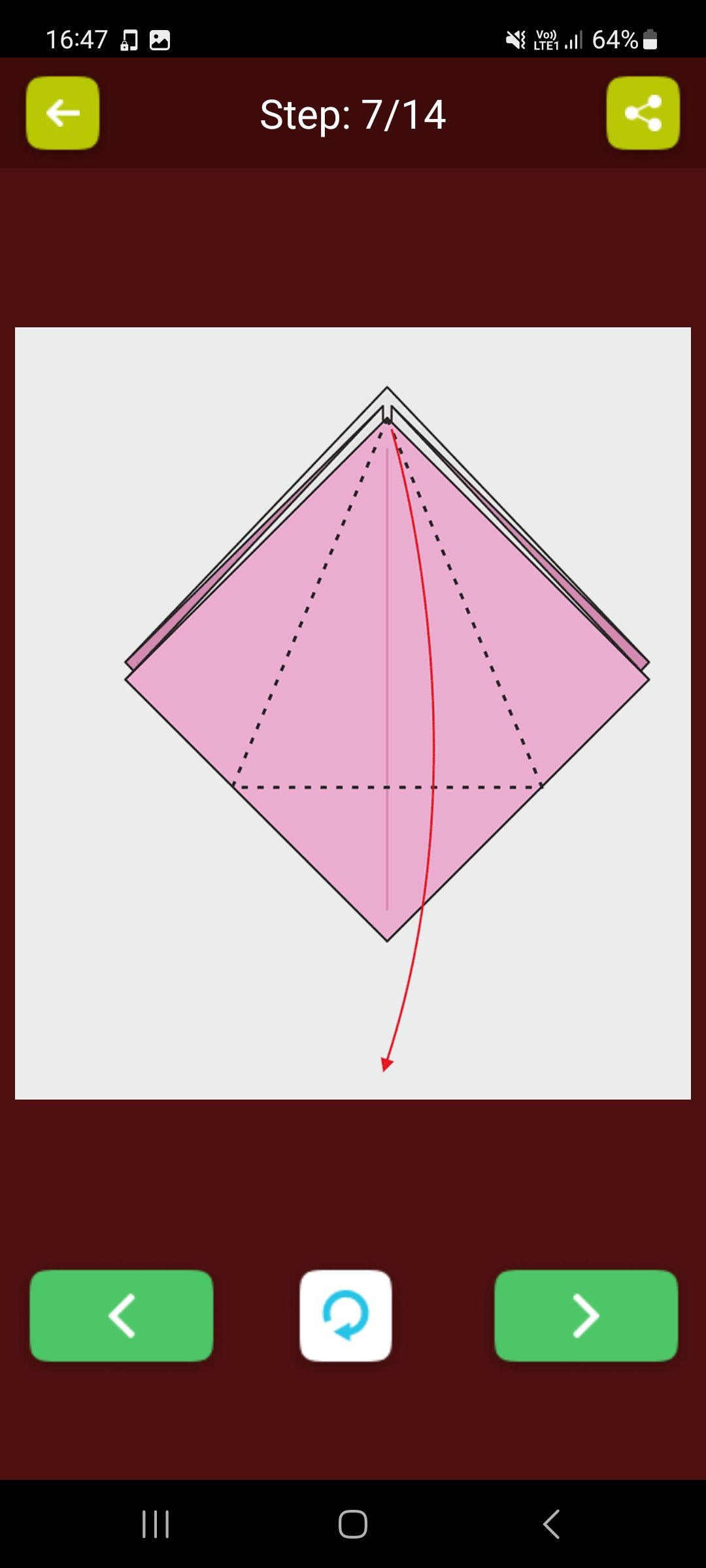 Diagram with arrows origami birds app