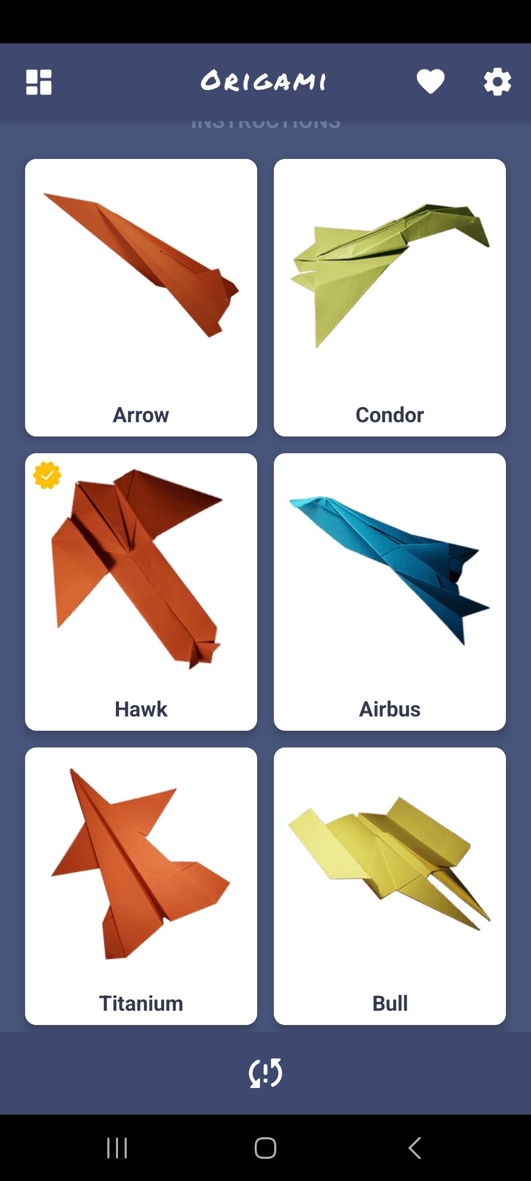 Origami aircraft app