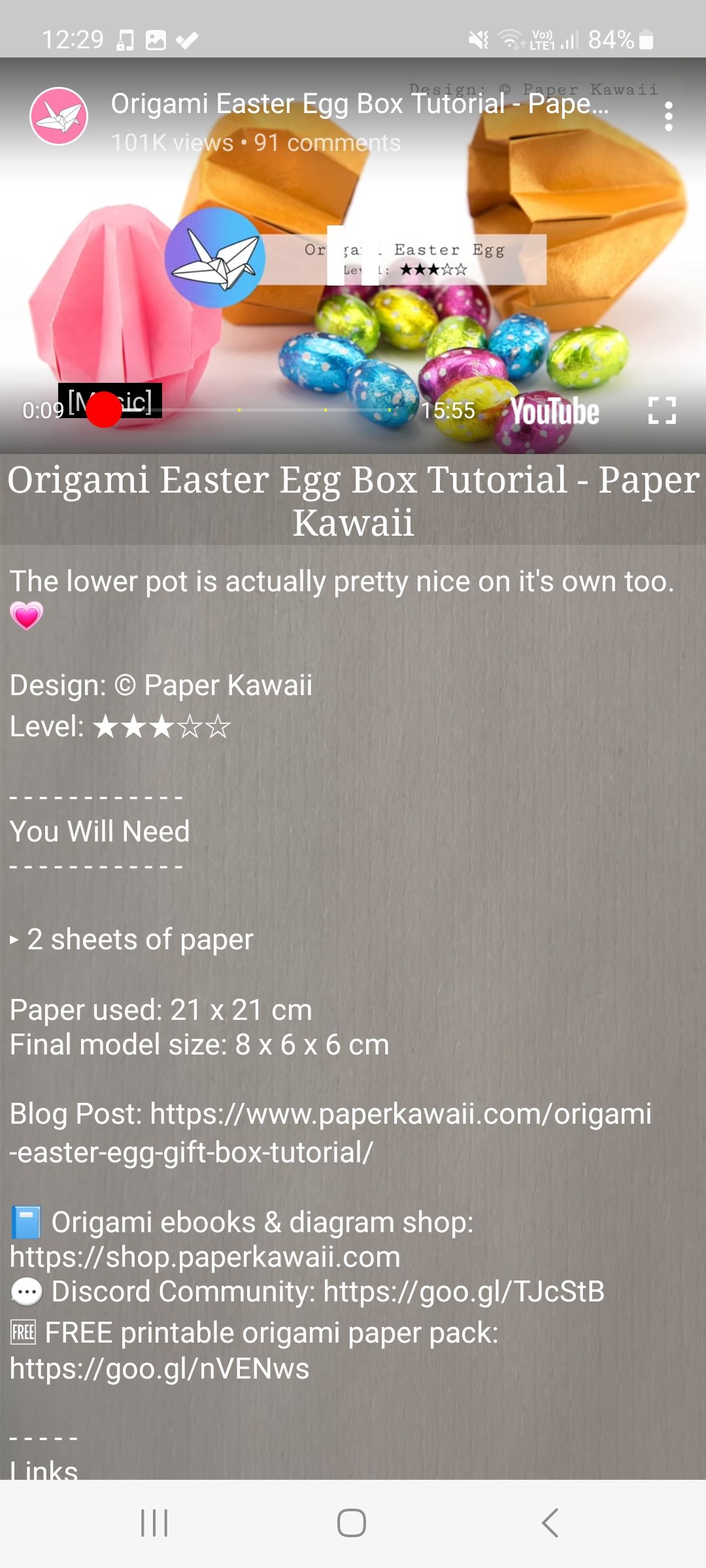 Paper Origami YouTube Embed Tutorial