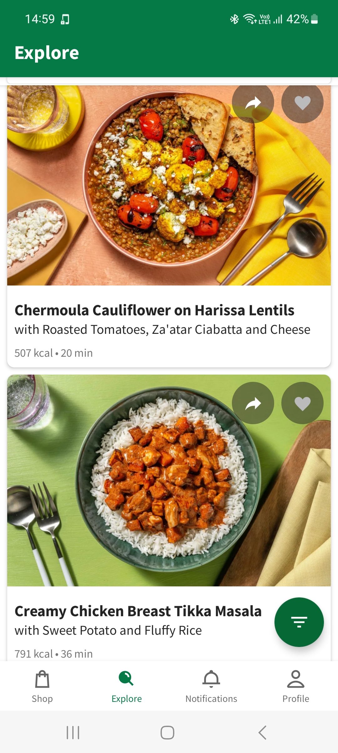 Lentils and curry recipes in HelloFresh