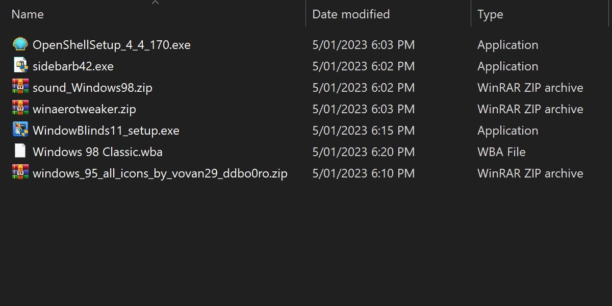 screenshot of different programs downloaded in windows 11
