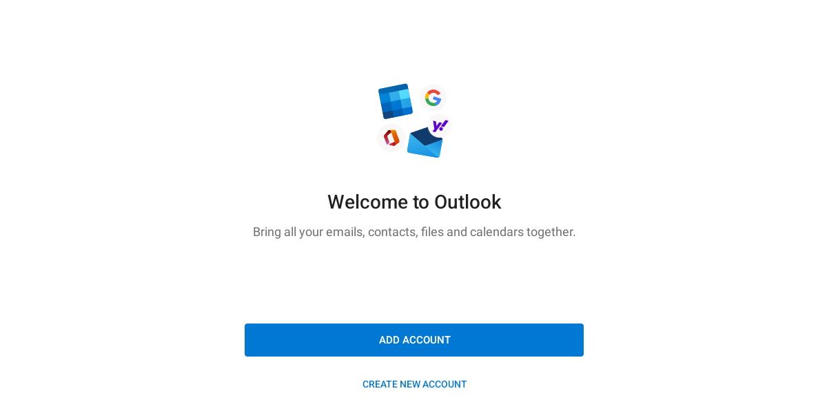 Cuplikan layar Outlook seluler yang berjalan di Windows 11