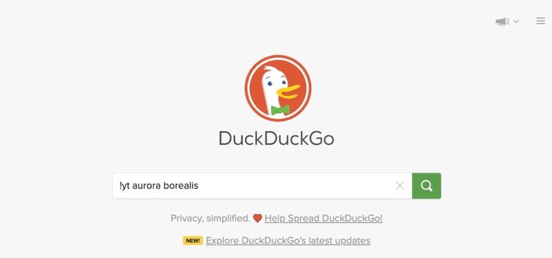 DuckDuckGo Bang pour rechercher quelque chose sur YouTube