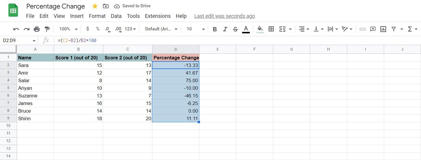 how-to-calculate-percentage-change-in-google-sheets