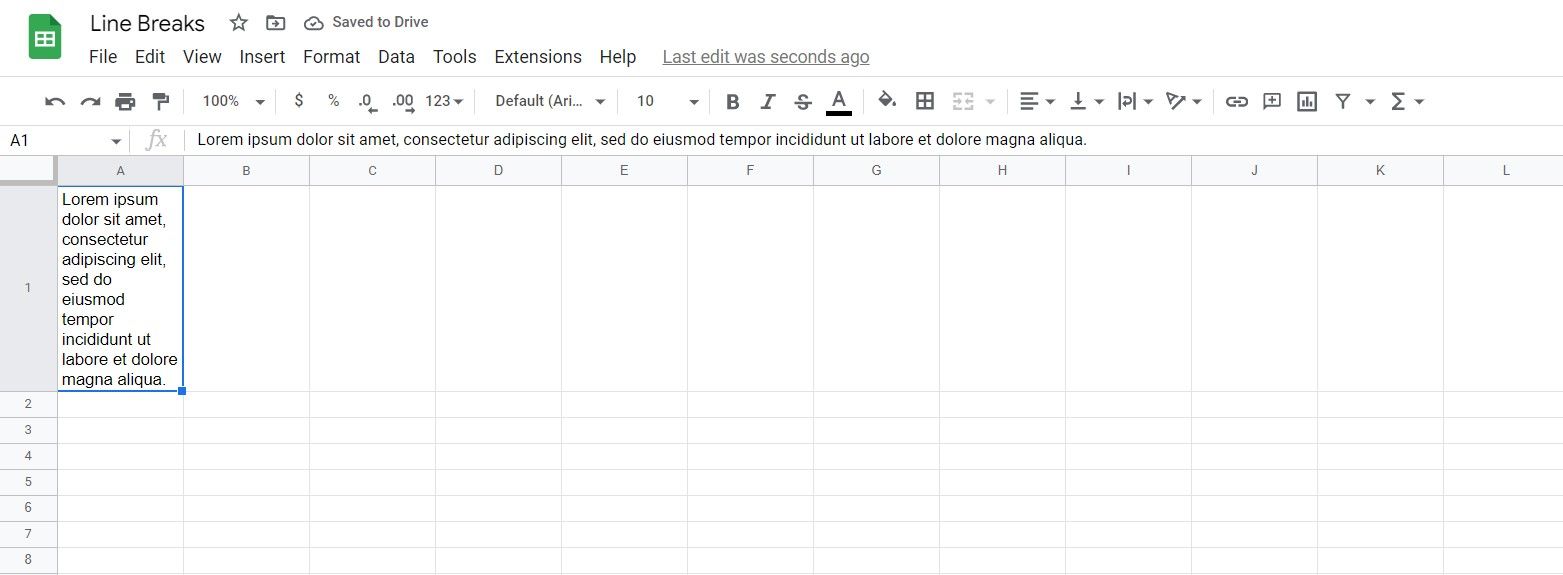 how to add new line in google sheets