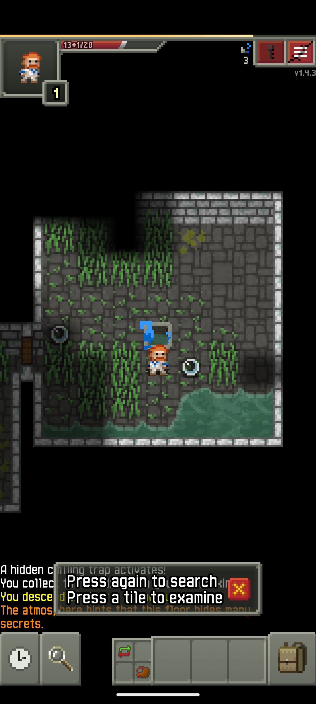 Searching for secrets in Shattered Pixel Dungeon