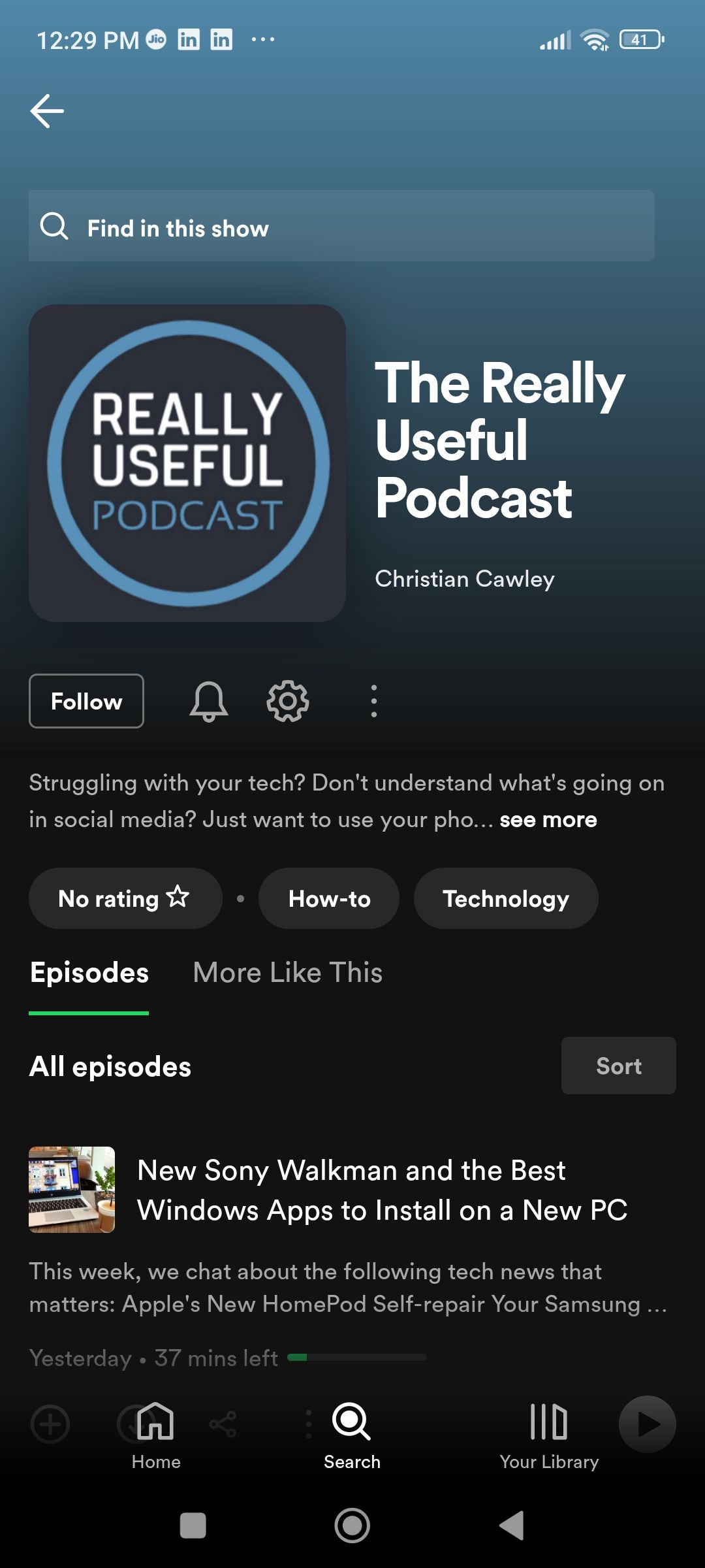 Spotify podcast overview and episodes