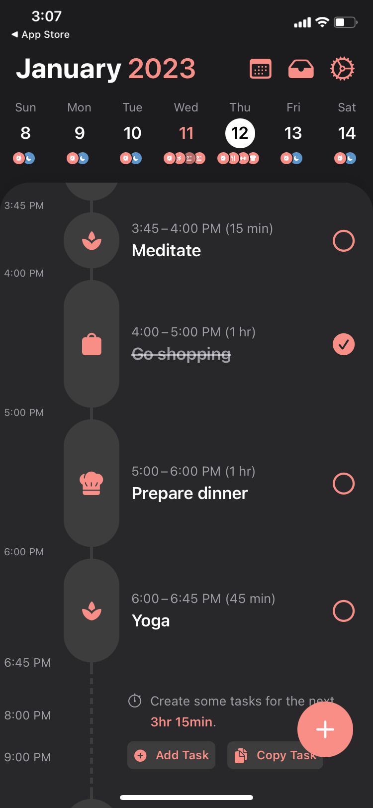 Structured - Daily Planner app meditate task