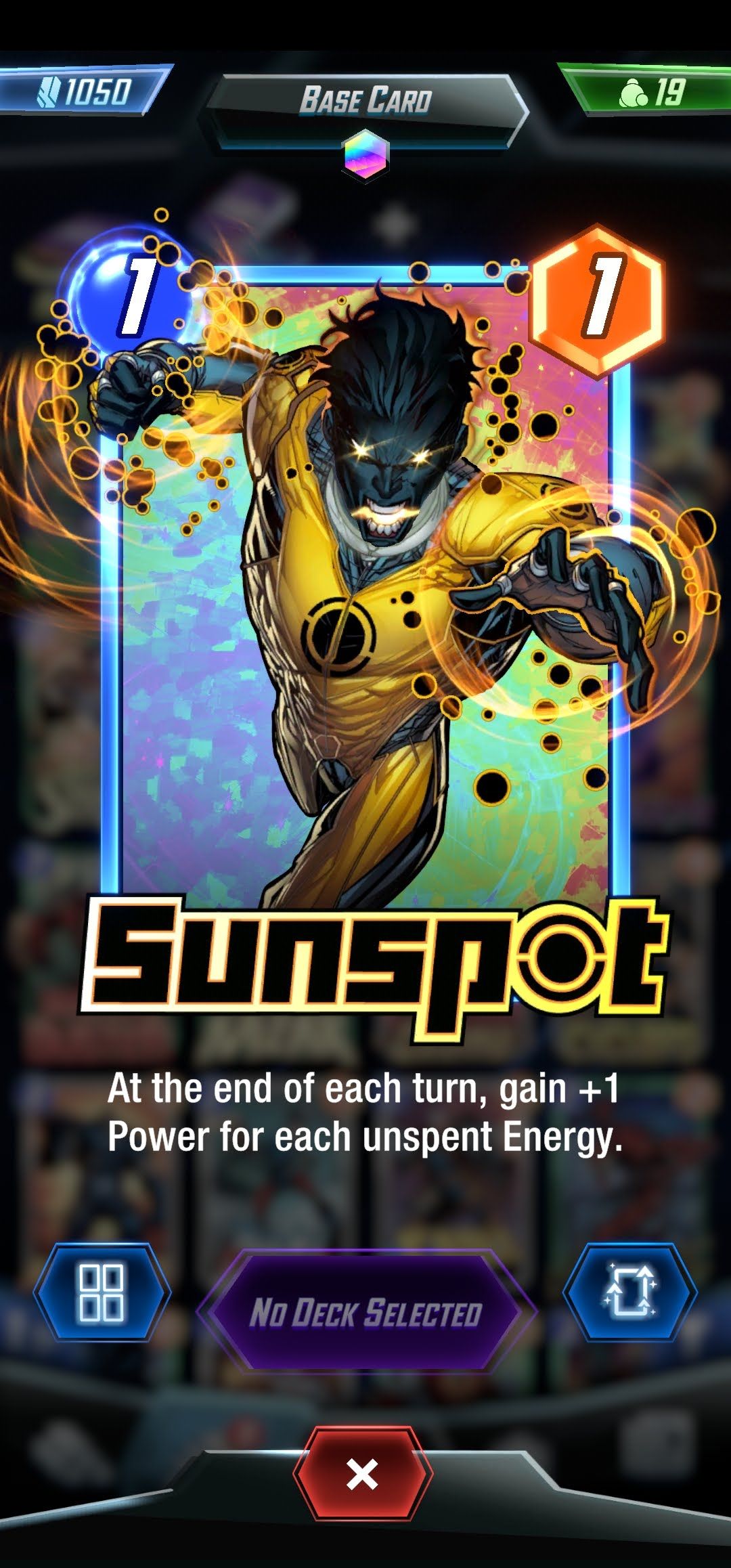 sunspot card marvel snap