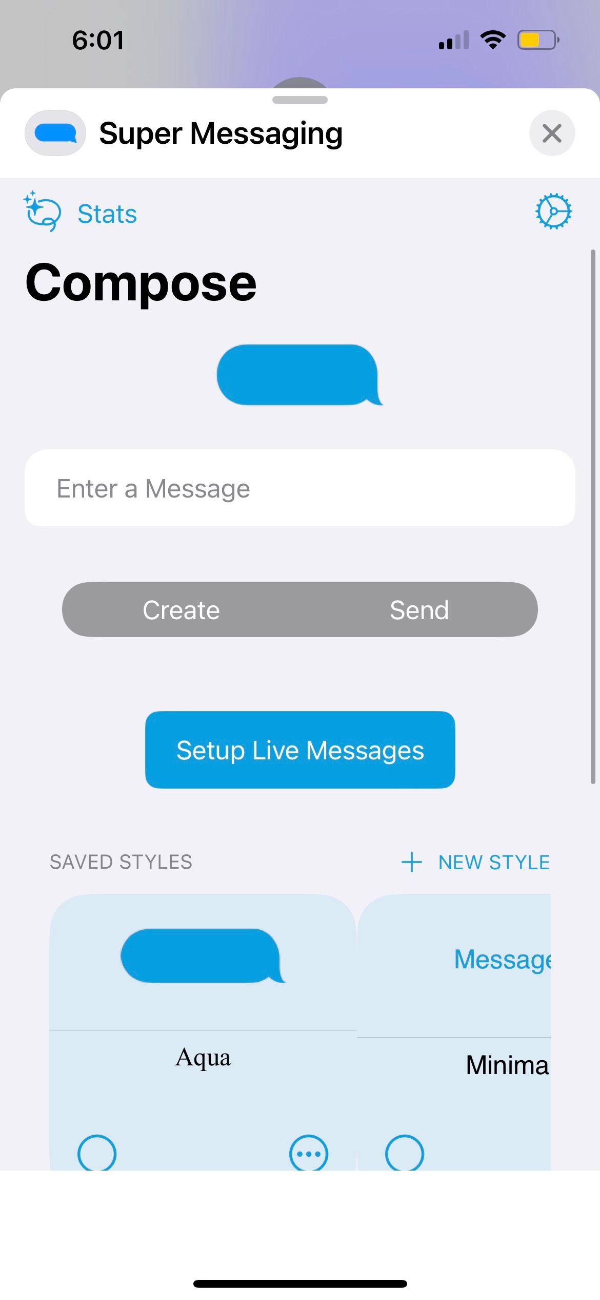 super messaging app interface