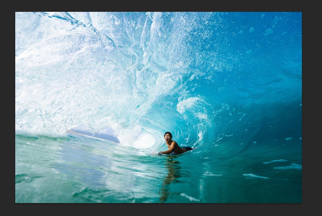 Original photo of a surfer