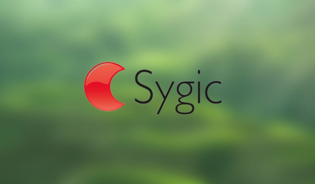 Sygic maps logo seen on green background 