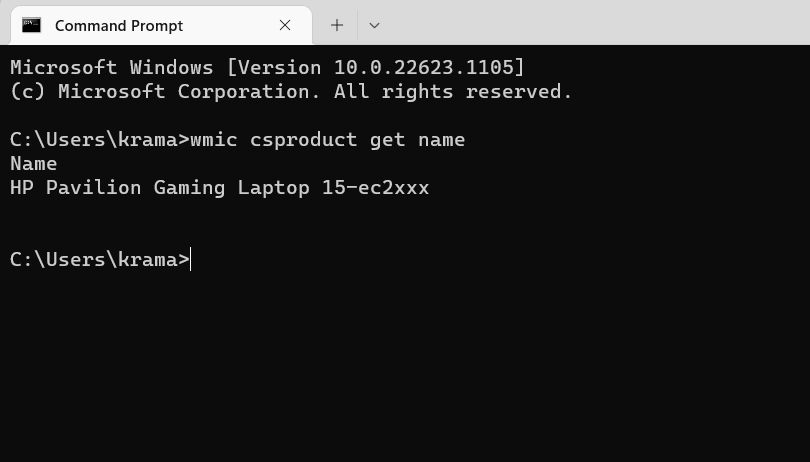 System Model Check Command at Command Prompt