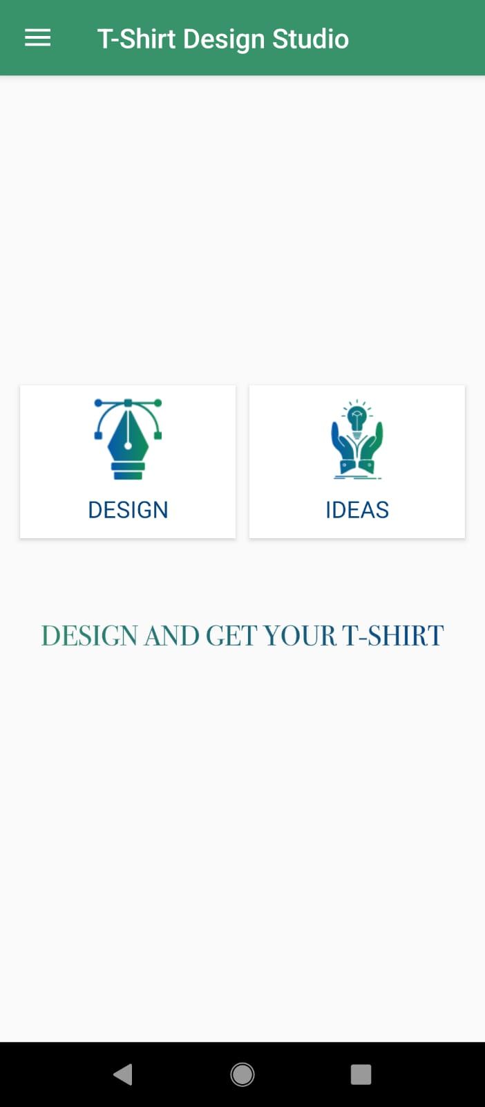 T-Shirt Design Studio - Home Page With Two Options
