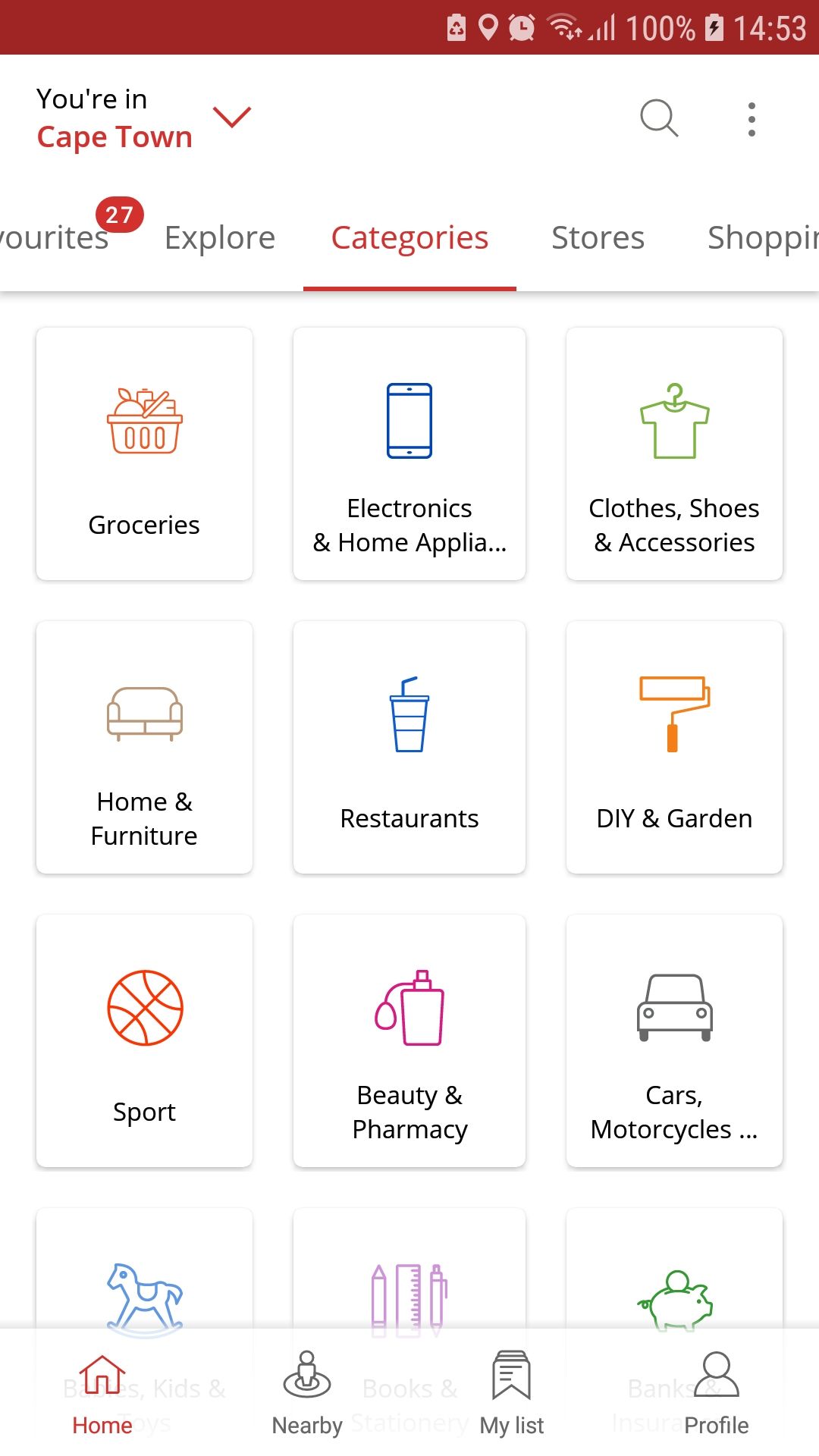 Tiendeo specials deals shopping mobile app catégories