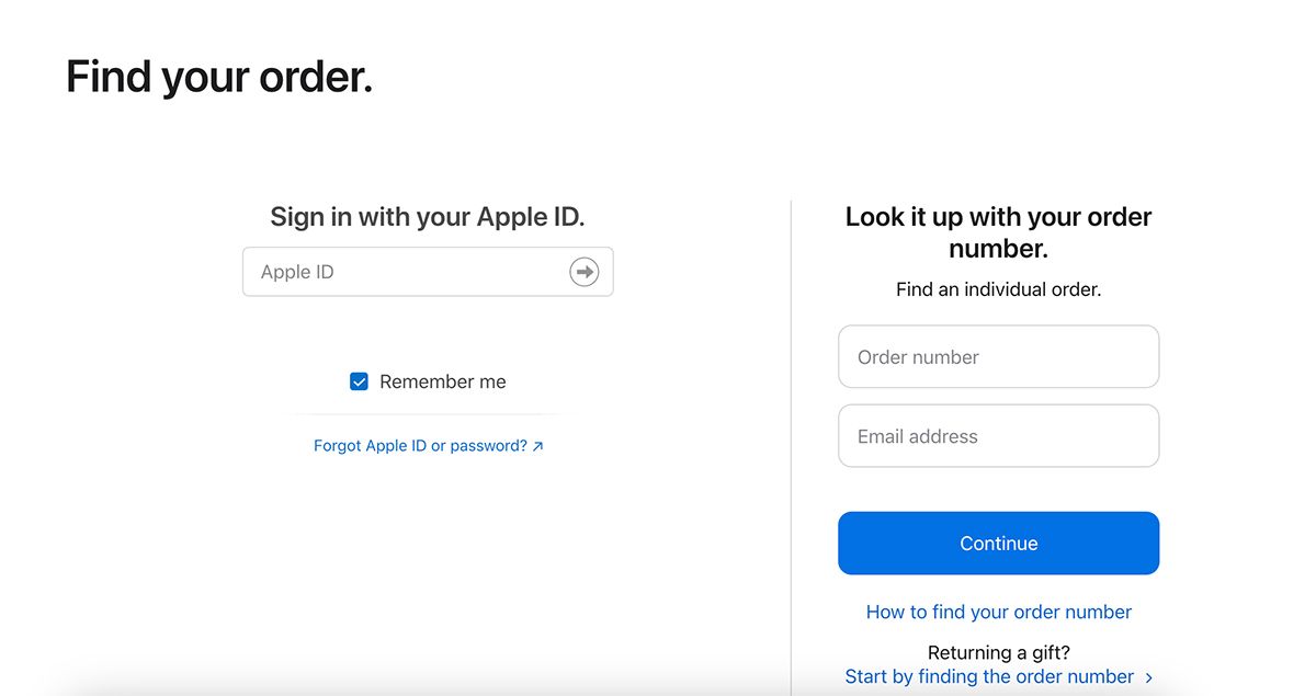 Site Web d'Apple sur l'état des commandes
