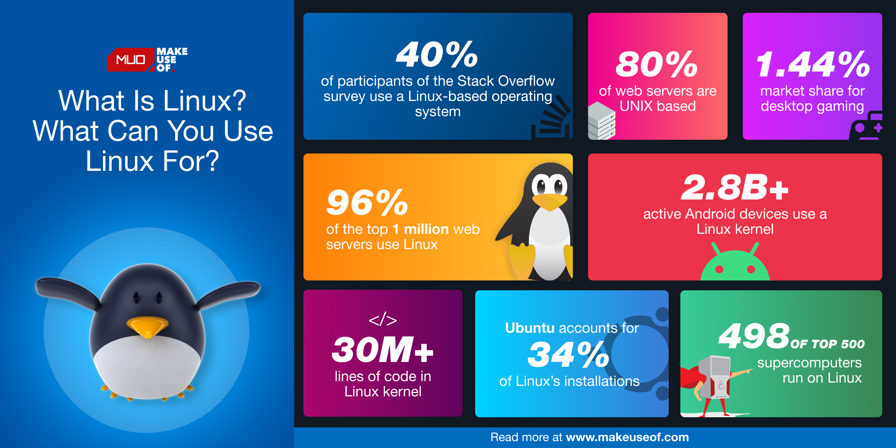  infographic on linux stats