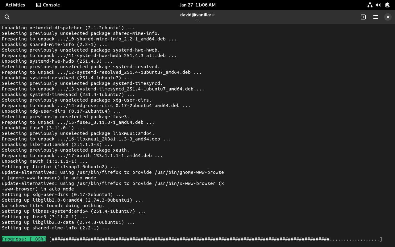 Vanilla OS APX on the command line